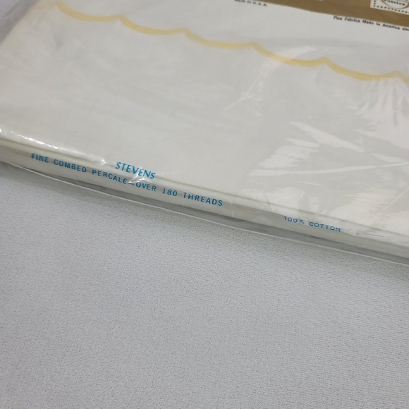 Vtg Stevens Fabrics Fine Combed Percale Double Bed Sheet 81"x108" - Picture 5 of 11